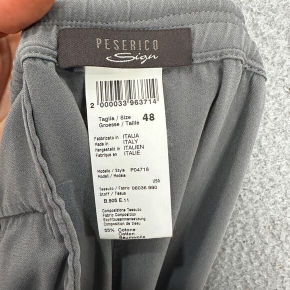 peserico pants womens Italy 48 medium gray joggers cropped casual minimalist - Picture 8 of 9